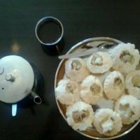 savoury puffs with chick pea filling, coriander and tamarind sauces on the side at Spice Valley of Brisbane in Nundah