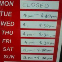 restaurant opening hours - Tues-Fri: 4pm-8:30pm; Sat-Sun: 12noon - 8:30pm at Spice Valley of Brisbane in Nundah