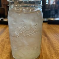 Water comes in mason jars   at Fixins in Sacramento