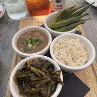 Make sure you’re given the (delicious) vegan collards—I was given the ones with turkey at first.   at Fixins in Sacramento