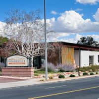 Check in with Mercantile behind  at Best Friends Roadhouse and Mercantile in Kanab