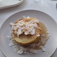Yellow peanutbutter protein Pancakes at Cloud Café in Oslo