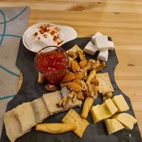 Excellent Cheese Plate with tomato jam at Green Planet Dinner   in Gran Canaria
