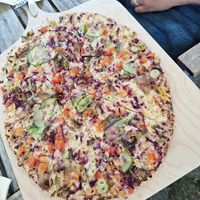 Flammkuchen, vegan at S'Cafe in Bad Buchau