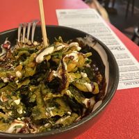 Crispy spinach chaat  at Permit Room in Brighton