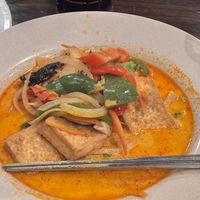 Coconut red curry with tofu  at Soba Sushi and Noodles in Weaverville