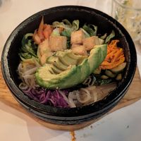 Tofu and avocado bibimpap at LUNA in Montreal