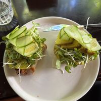Toasted sourdough with some of their plant based cheese  at PlantLab in Hoi An