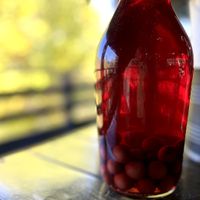 Homemade cherry compote at Tava  in Dilijan