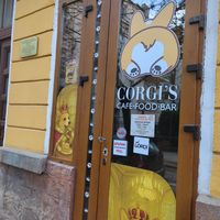 Outside at Corgi's Cafe in Sofia