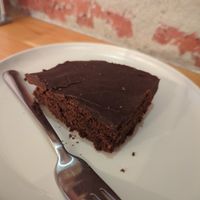 Vegan brownie at Corgi's Cafe in Sofia
