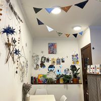 The coffee shop is really tiny but cosy and warm, has many cute arts painted by customers at Astghik — Աստղիկ in Yerevan