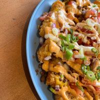 Loaded tots  at Ox Eats Grass in Salt Spring Island