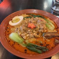 Vegan Tantanmen ramen with vegan egg  at Mystic Ramen in Hamilton