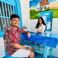 our guest having a food at Omkar Wellness Inn in Arambol