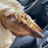 Sausage and banana pepper sandwich  at Black Market Meats in Lakewood