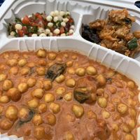 Vegan butter chickpeas and some salads from their prepared foods bar.   at Farm Boy in Toronto