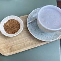 Black sesame latte  at superplanty in Zagreb