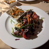 Risotto primavera whipped up by the chef - loaded with green beans, tomatoes, spinach, and mushrooms! at The Rangeley Inn in Rangeley