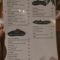 Menu at Khaomao-Khaofang Imaginary Jungle in Chiang Mai