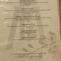 Vegane Karte at Frau Möller in Hamburg