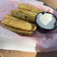 Fried pickles 🤌  at Casey Moores in Tempe