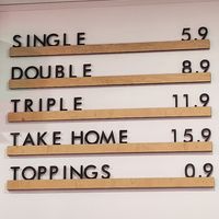 Prices Oct 2023 at Numi Ice Cream in Palm Cove