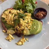 Avocado toast with the egg swapped for tofu  at Sage Brunch in Lisbon