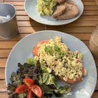 Tofu Scramble Toast and Guacamole  at Sage Brunch in Lisbon