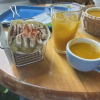 The rapper, soup, and drink   at Falafel Brothers - Otemachi in Tokyo