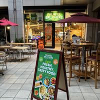 Outside seating/entrance from outside.  at Falafel Brothers - Otemachi in Tokyo