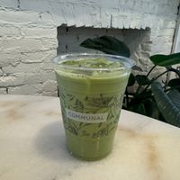 matcha with oat milk   at Communal in San Diego