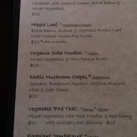 Part of the Menu at The Studio in Hilton Head Island