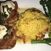 Super delicious vegan cheese, ham, rice and spices/oils  at The Studio in Hilton Head Island