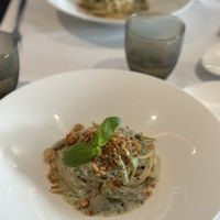 Pasta con carciofi locali, broccoli, capperi e tofu vellutato  at Marixx in Ventimiglia