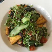 Tofu, lentils and greens salad. Really yummy! at Creppes & Waffles - Cedritos in Bogota