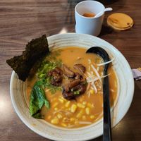 Veggie Ramen & Hot Sauce at Pirate Captain in Chapel Hill