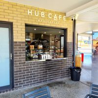 Cafe Window . at Hub Cafe in Woolgoolga