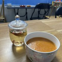 Fruits tea and pumpkin soup  at Tiệm trà Lê La - Le La Vegan in Cao Bang