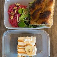 Beetroot & orange hummus was incredible! Best hummus I’ve ever had at Almanac Cafe in Plymouth