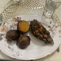 stuffed eggplant- sweet potato   at Espaco Funchal in Funchal