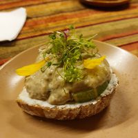 Tuna salad on feta sourdough crostini at Buhay Ermitanyo in Iloilo City