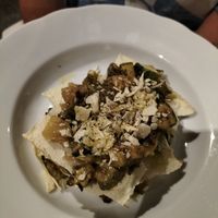 Lasagna carasau with courgettes and herbs at Passo Carraio in Ravenna