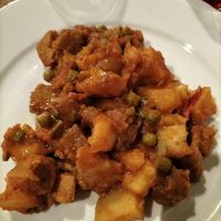 Seitan spezzatino with potatoes at Passo Carraio in Ravenna