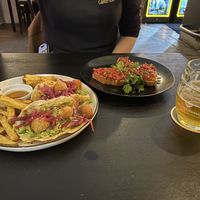 Falafel tacos and tartare  at Jáma³ Garden Pub in Prague