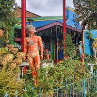 Some of the outdoor artwork.  at Papermoon Diner in Baltimore