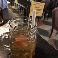 Peach ice tea  at Pinchos in Sundbyberg
