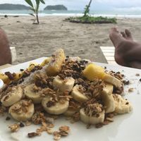 There are vegan pancakes under there somewhere  at Luv Burger in Samara