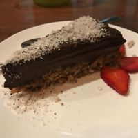 Cashew-based cheesecake  at Luv Burger in Samara