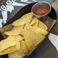 Nachos and salsa at Burro Blanco - Motor City in Dubai